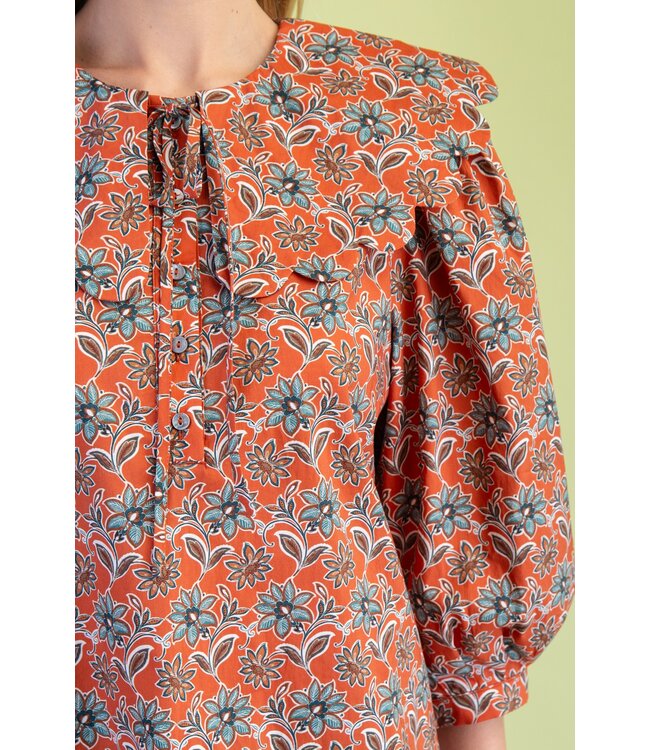Toni Terracotta Floral Top