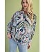 Ansley Navy Printed Top