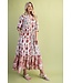 Sarah Pink Mixed Print Midi Dress