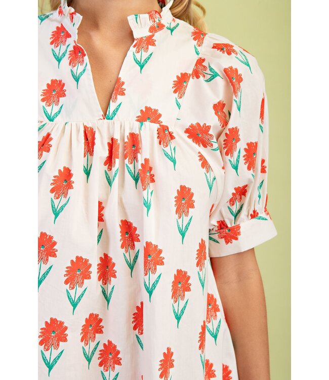 Lydia Ivory Floral Dress