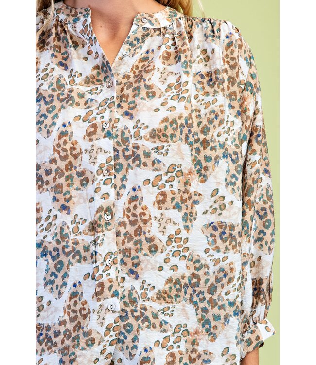 Karen Khaki Leopard Top