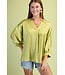 Lexi Apple Green Satin Top