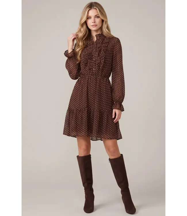 Beth Brown Polka Dot Dress