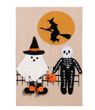 Trick Or Treaters Felt Appliqué Tea Towel