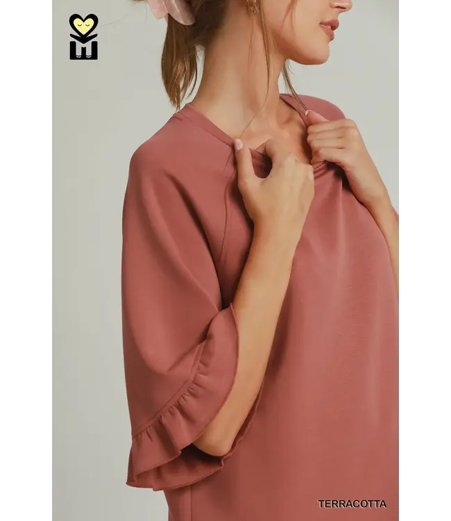 Molly Terracotta Raglan Sleeve Top