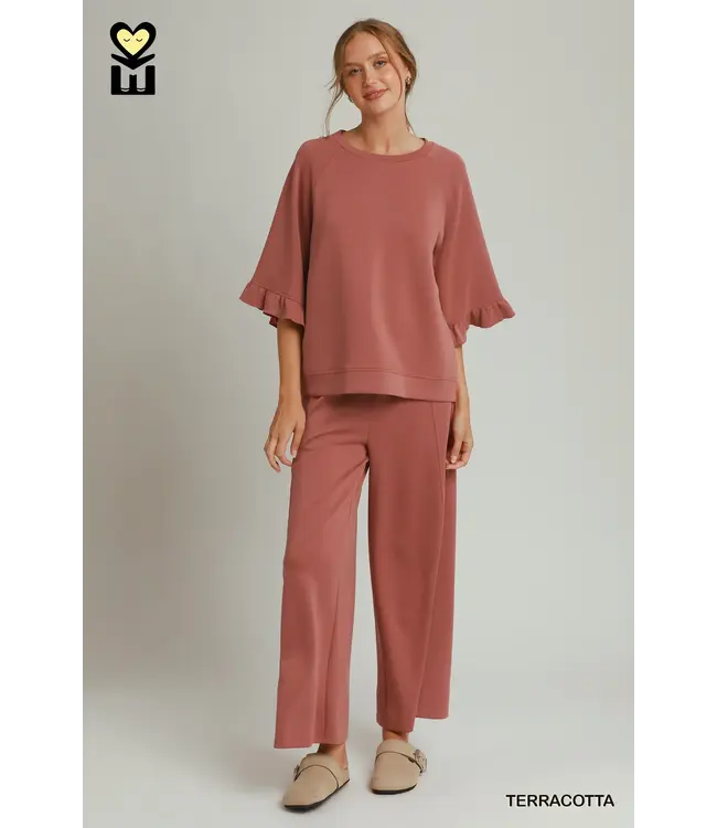 Molly Terracotta Raglan Sleeve Top
