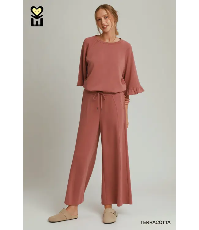 Jen Terracotta Wide Leg Pants