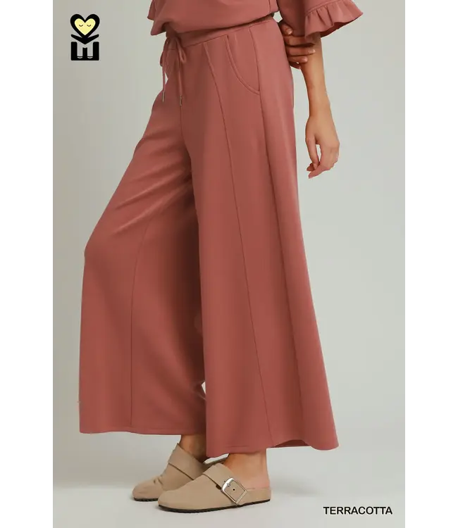 Jen Terracotta Wide Leg Pants