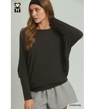 Vivi Charcoal Batwing Top