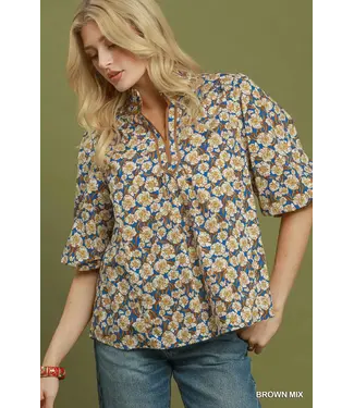 Wendi Brown Floral Top