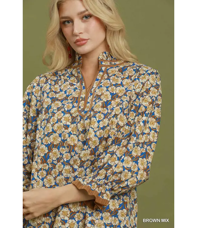 Wendi Brown Floral Top