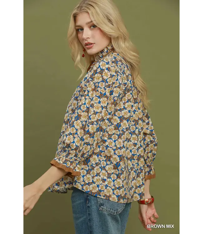 Wendi Brown Floral Top