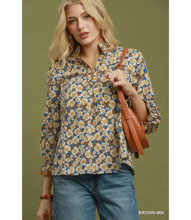 Wendi Brown Floral Top