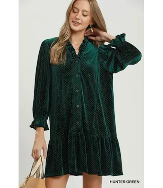 Carter Hunter Green Velvet Dress