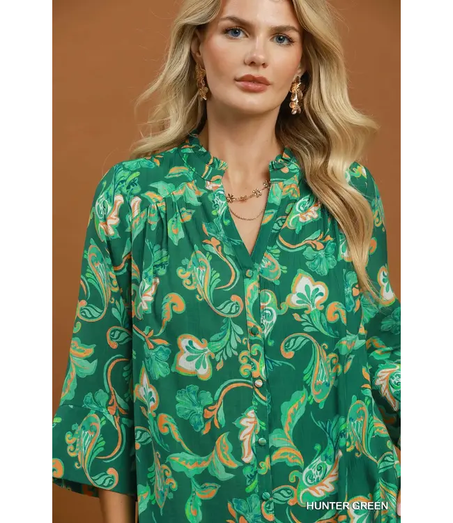 Ashland Hunter Green Paisley Maxi Dress