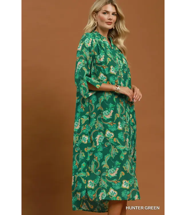 Ashland Hunter Green Paisley Maxi Dress