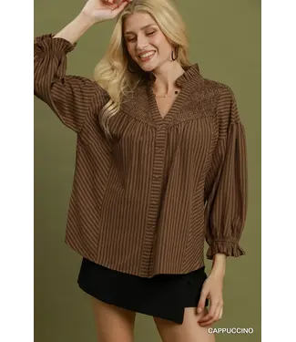 Stella Cappuccino Stripe Seersucker Top