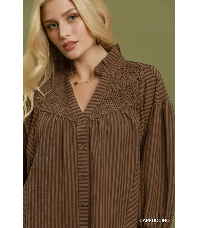 Stella Cappuccino Stripe Seersucker Top