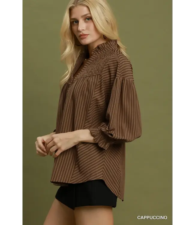 Stella Cappuccino Stripe Seersucker Top