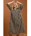 Alaina Black Checkered Midi Dress