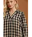 Alaina Black Checkered Midi Dress