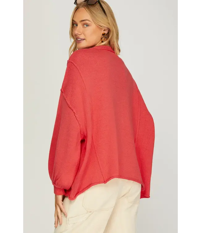 Ellen Red Coral Sweater
