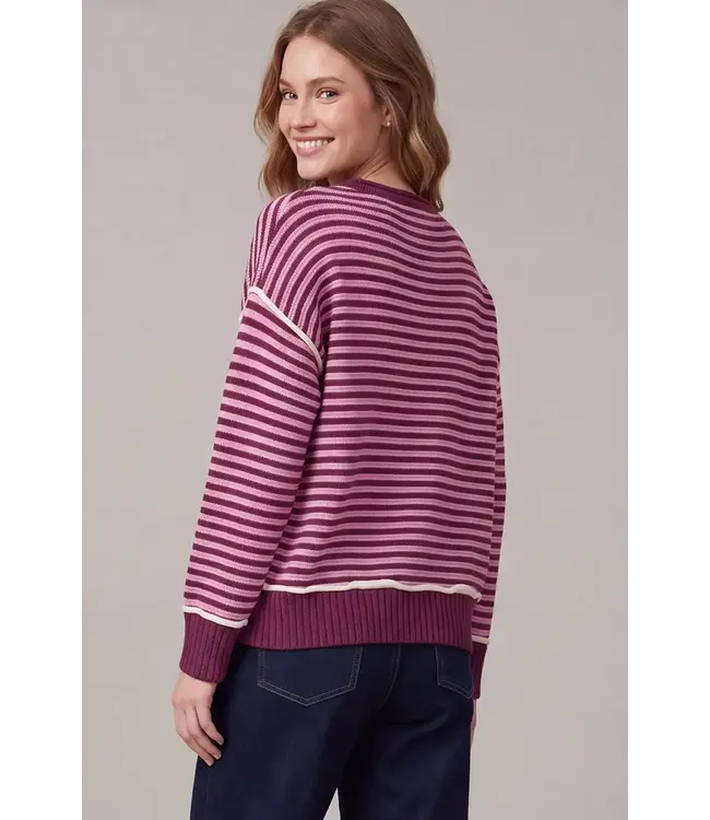 Pearl Magenta Striped Sweater