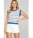 Loralie Blue Striped Sweater Top