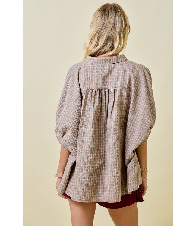 Shea Checkered Seersucker Oversized Top