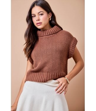 Day+Moon Kayla Chocolate Chunky Sweater Top