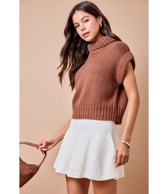 Kayla Chocolate Chunky Sweater Top