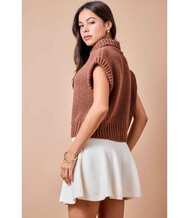 Kayla Chocolate Chunky Sweater Top