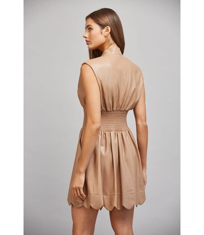 Erin Latte Faux Leather Dress