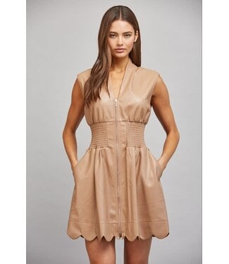 Fate Erin Latte Faux Leather Dress
