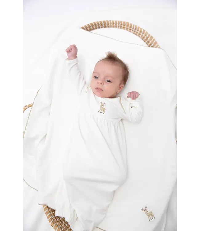 Deer Pip Embroidered Blanket