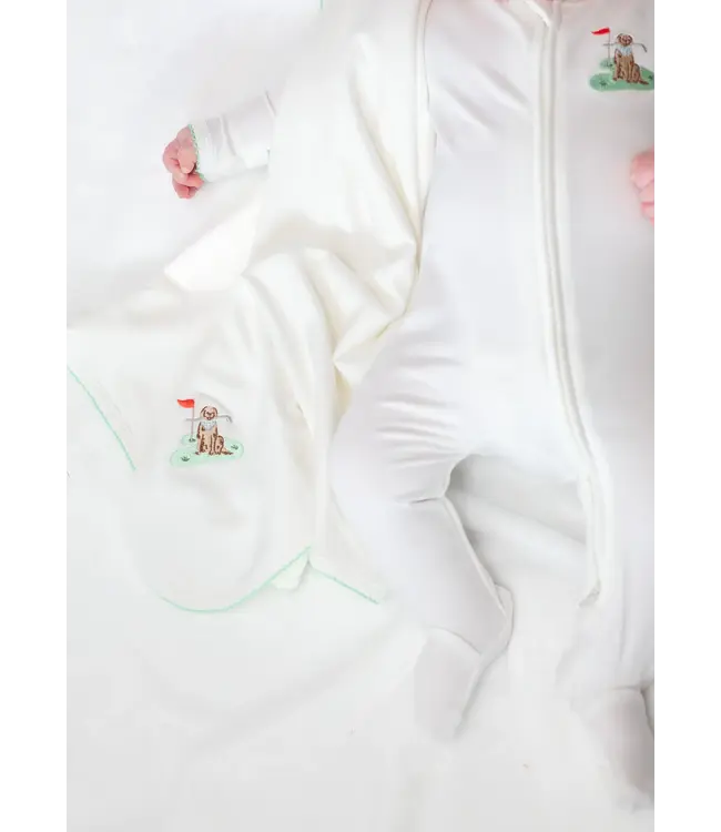 Golf Dog Pip Embroidered Blanket