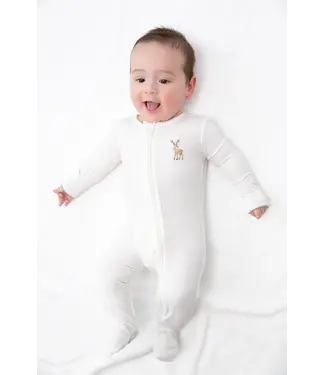 goosies Deer Pip Embroidered Zip Romper