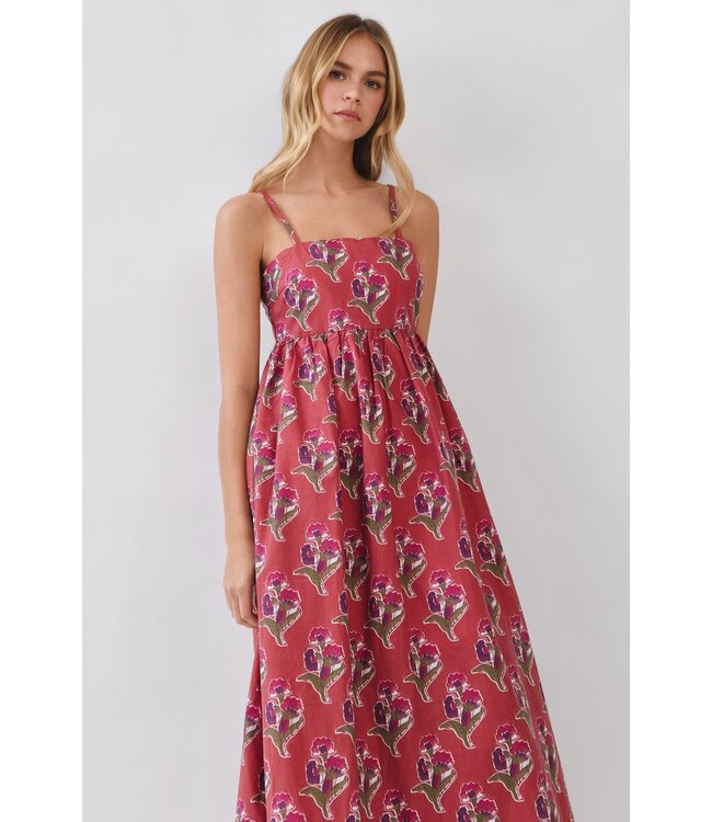 Amari Rust Floral Maxi Dress