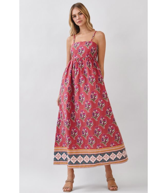 Amari Rust Floral Maxi Dress