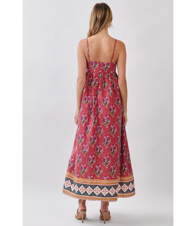 Amari Rust Floral Maxi Dress