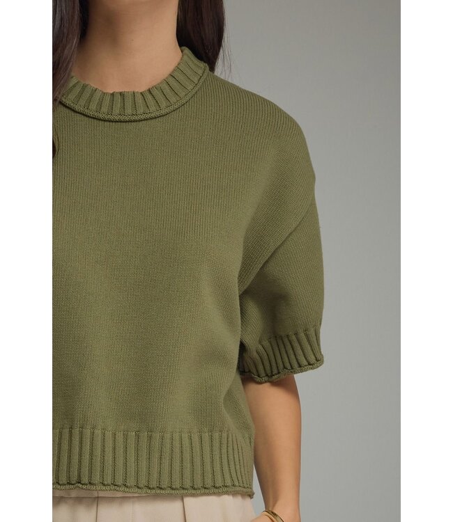 Renee Olive Knit Top