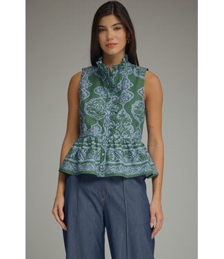 Entro Jodi Hunter Green Peplum Top