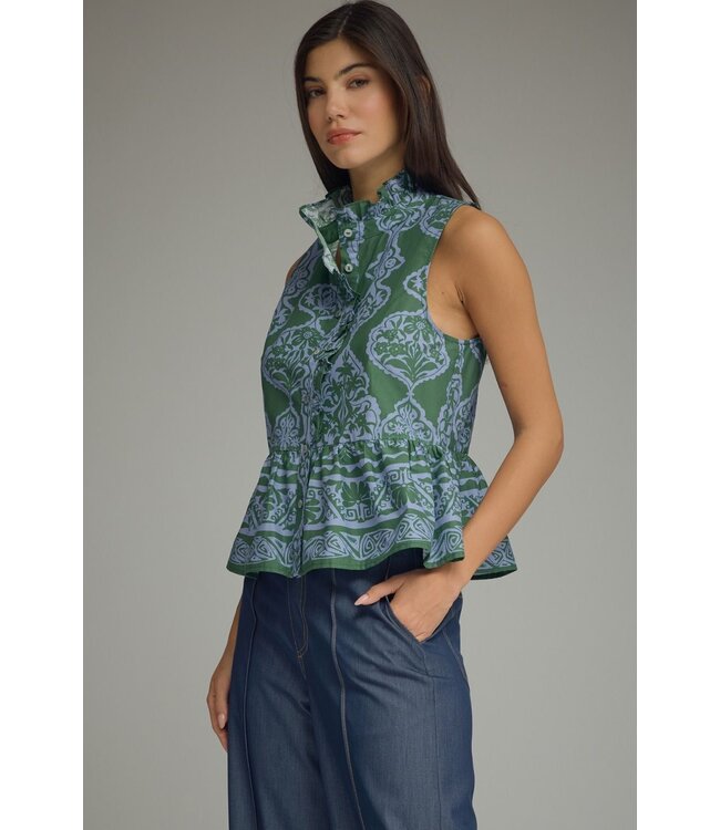Jodi Hunter Green Peplum Top