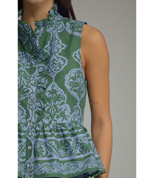 Jodi Hunter Green Peplum Top