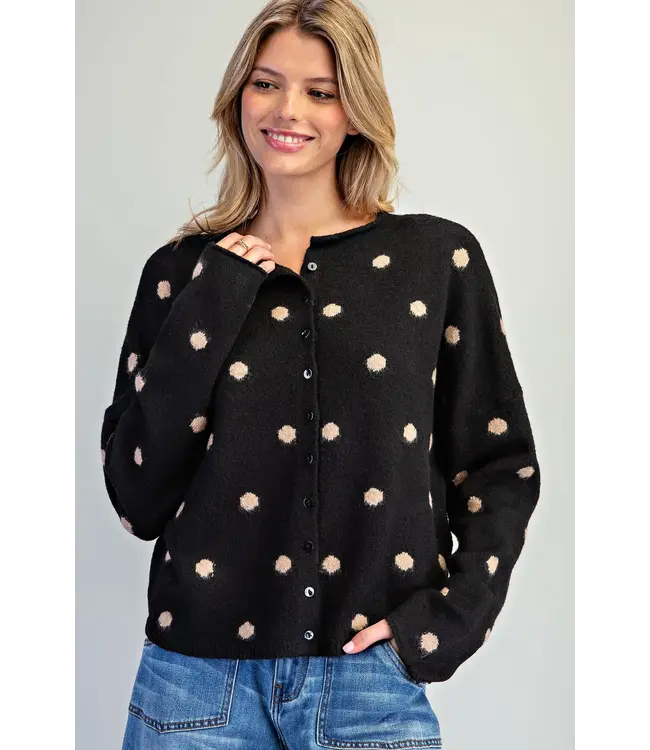 Nicole Black Polka Dot Cardigan