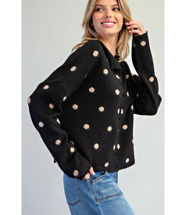 Nicole Black Polka Dot Cardigan