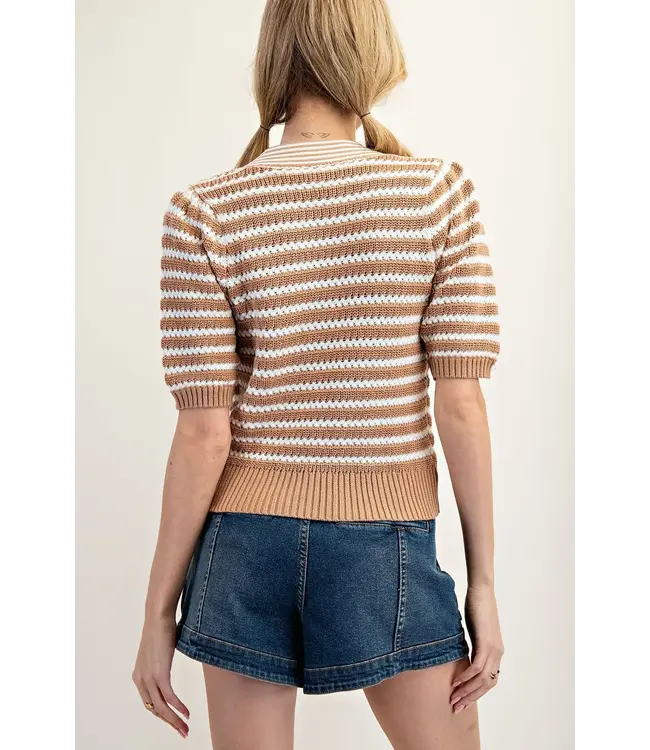 Amie Coco Striped Bow Cardigan