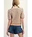 Amie Coco Striped Bow Cardigan