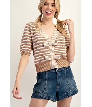 ee:some Amie Coco Striped Bow Cardigan