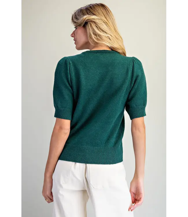 Yvette Hunter Green Bow Sweater